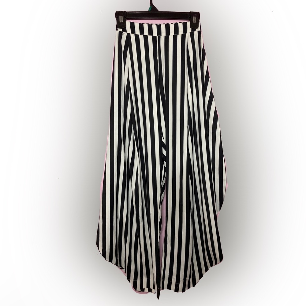 On and Off the Runway Small Striped Flare Pants - Picture 3 of 5